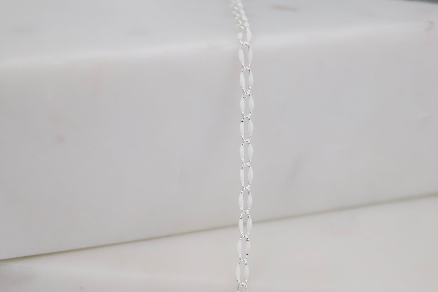 Plated Enamel Chain - White