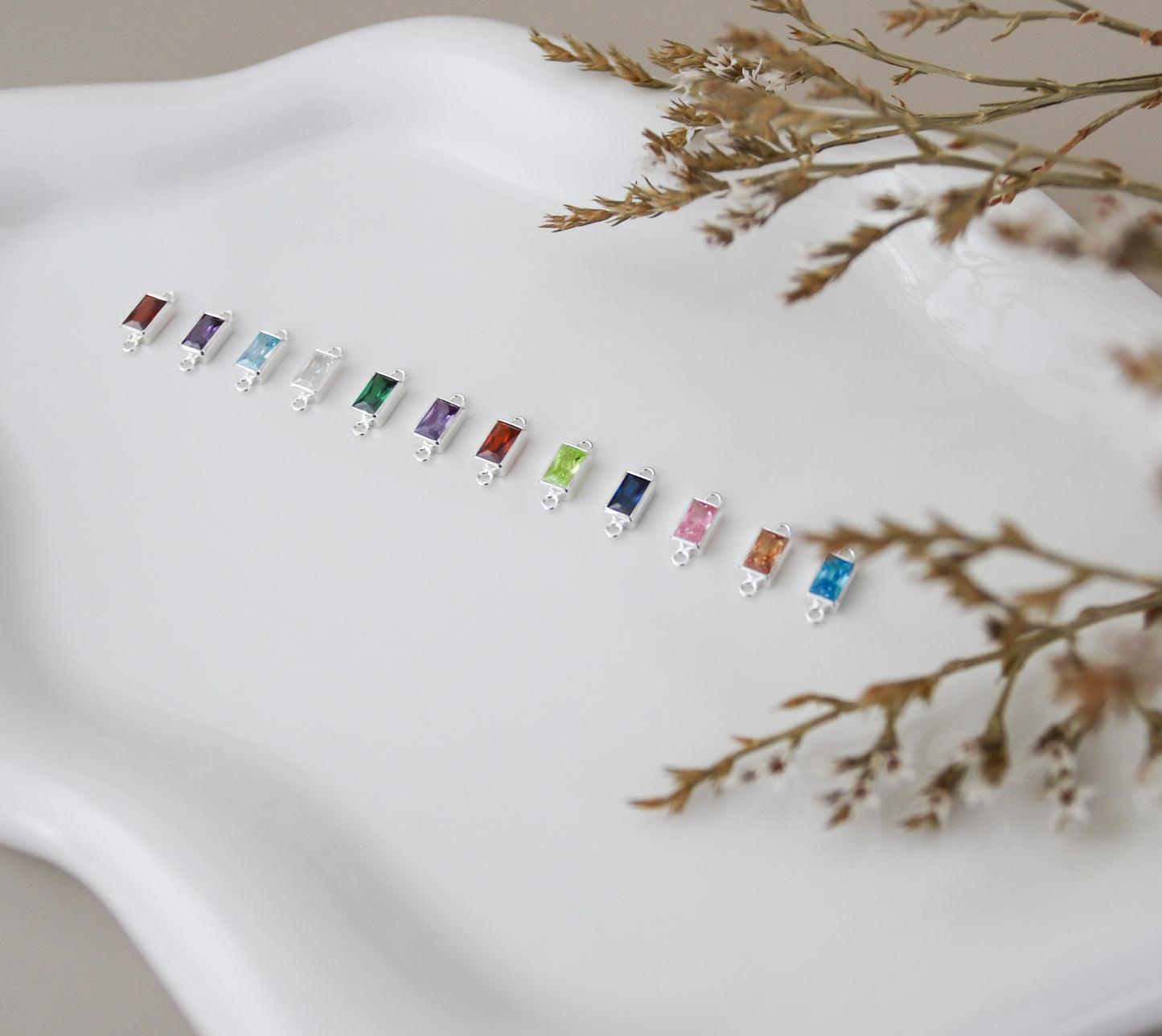 Rectangle Birthstone Connector