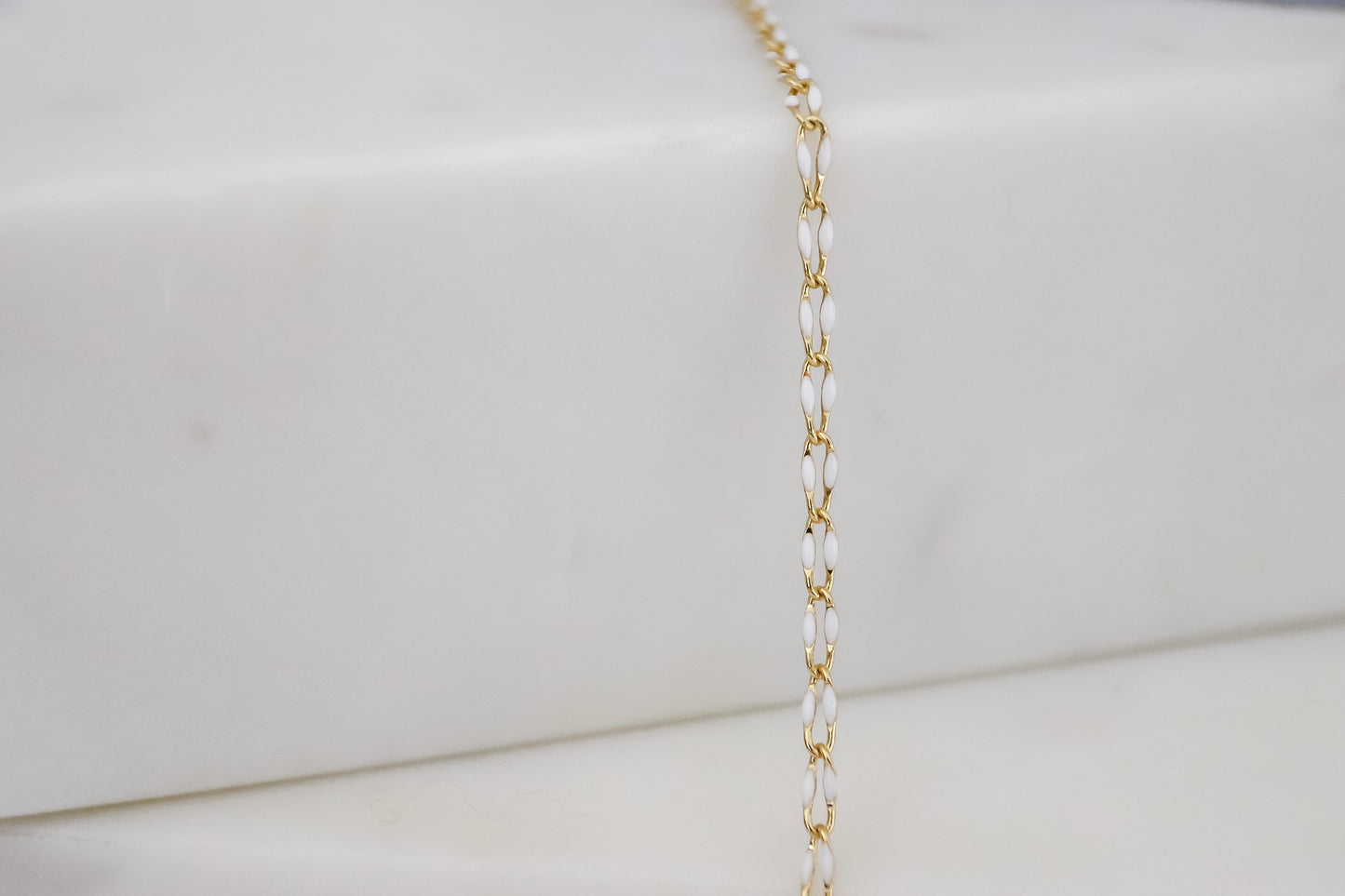 Plated Enamel Chain - White