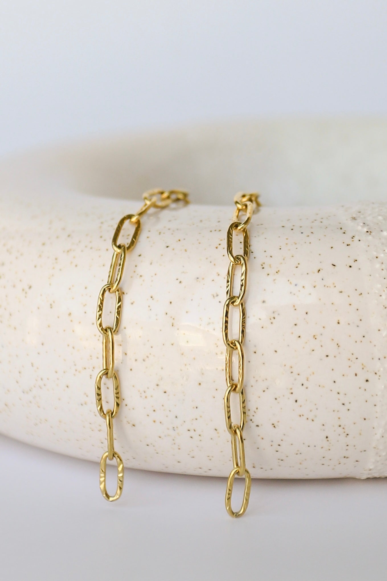 Sunburst Paperclip Stainless Steel Chain - 14k PVD Plating