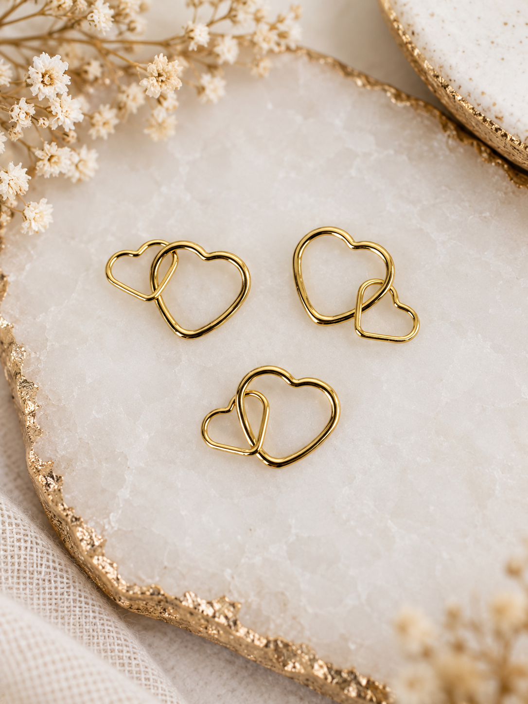 Double Heart Connectors (Set of 3)