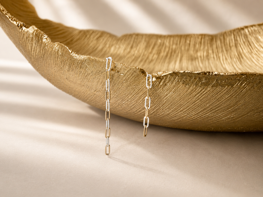 Mixed Metal Textured Paperclip Chain