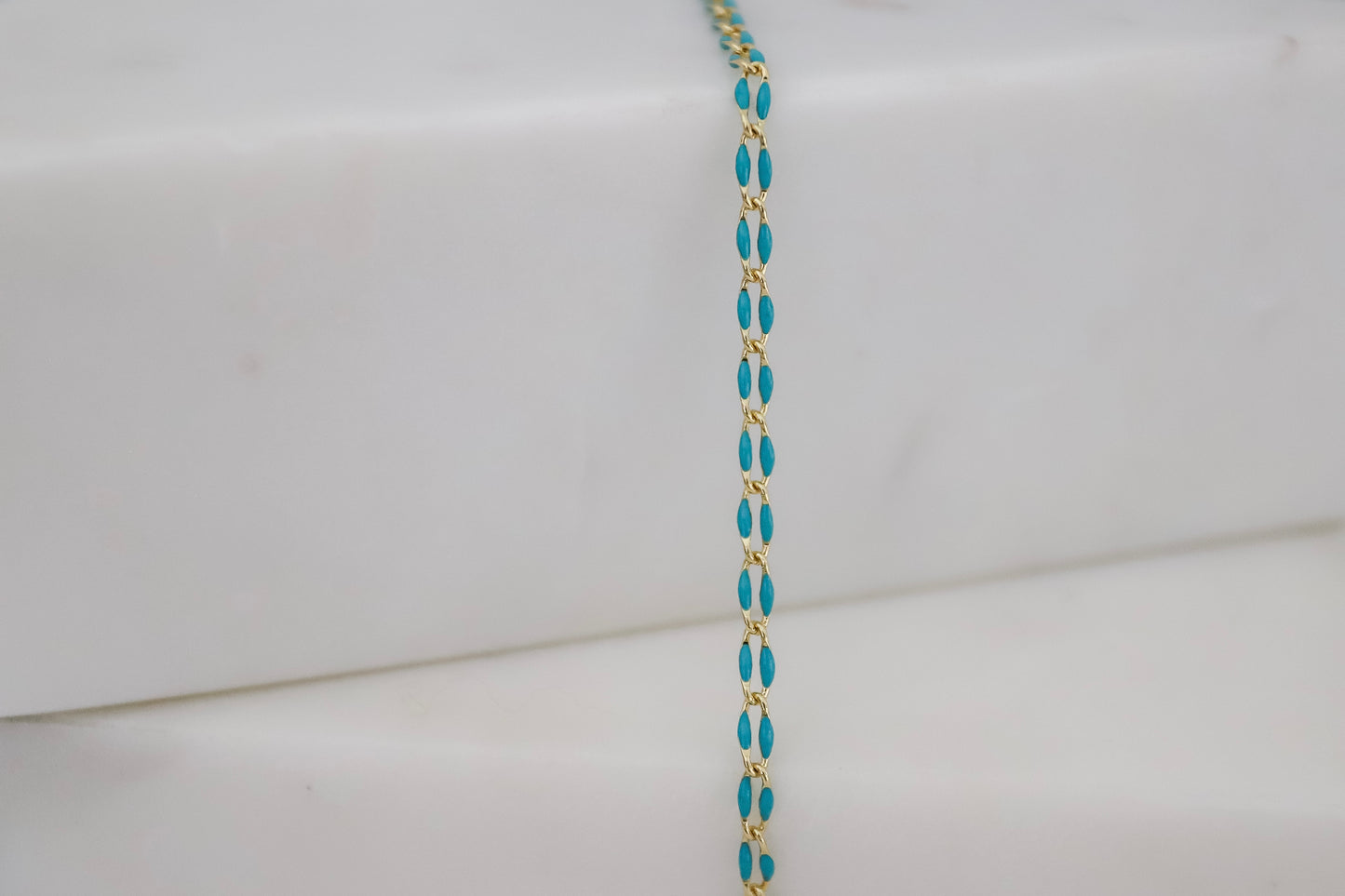 Plated Enamel Chain - Teal