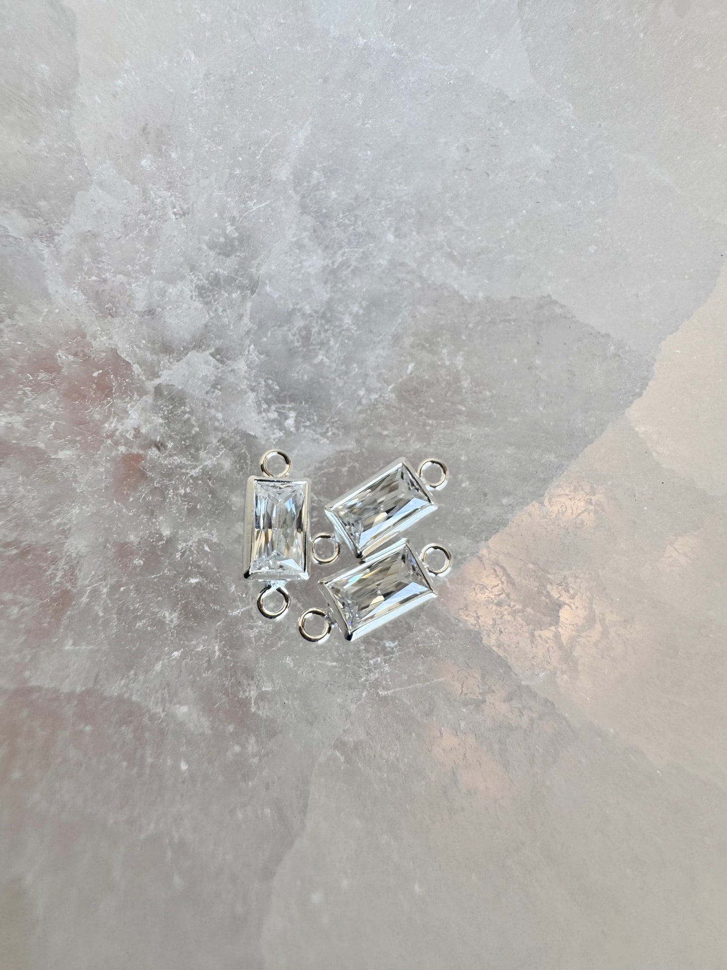 5mm Rectangle Bezel Connectors (Set of 3)