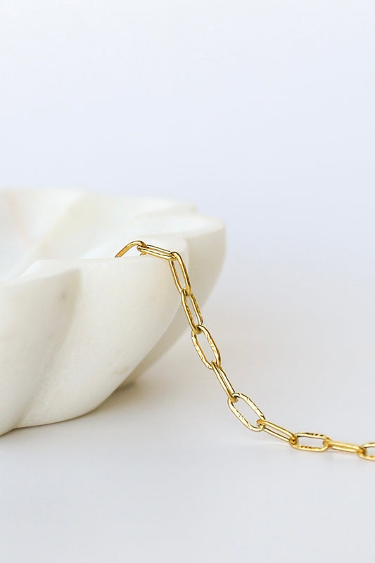 Sunburst Paperclip Stainless Steel Chain - 14k PVD Plating
