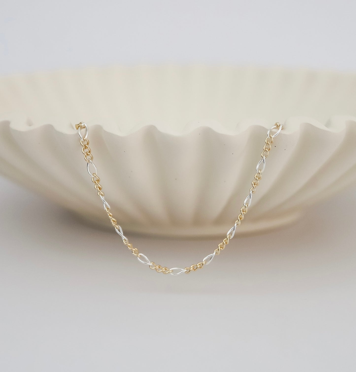 Mixed Metal 3+1 Figaro Chain