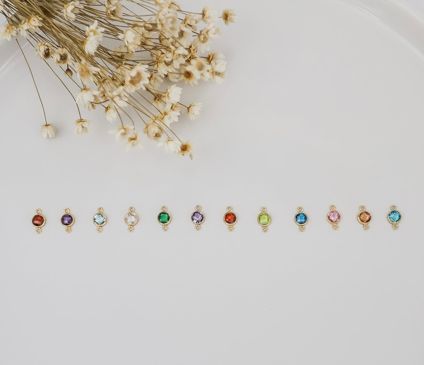 Flat Back Birthstone Connector