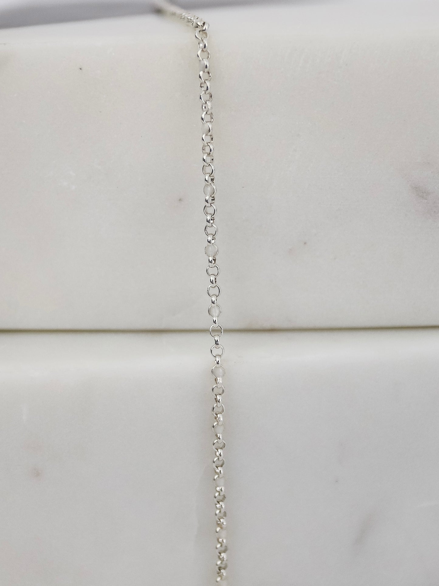 Enamel Rolo Chain - Pearlized White