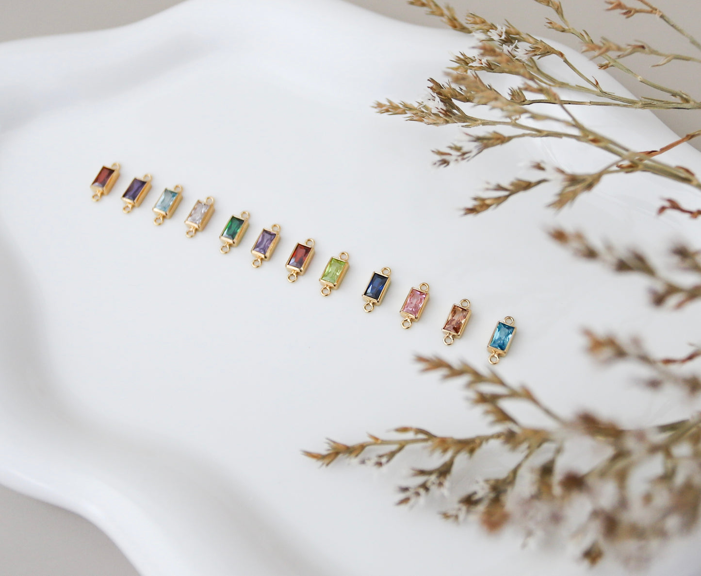 Rectangle Birthstone Connector