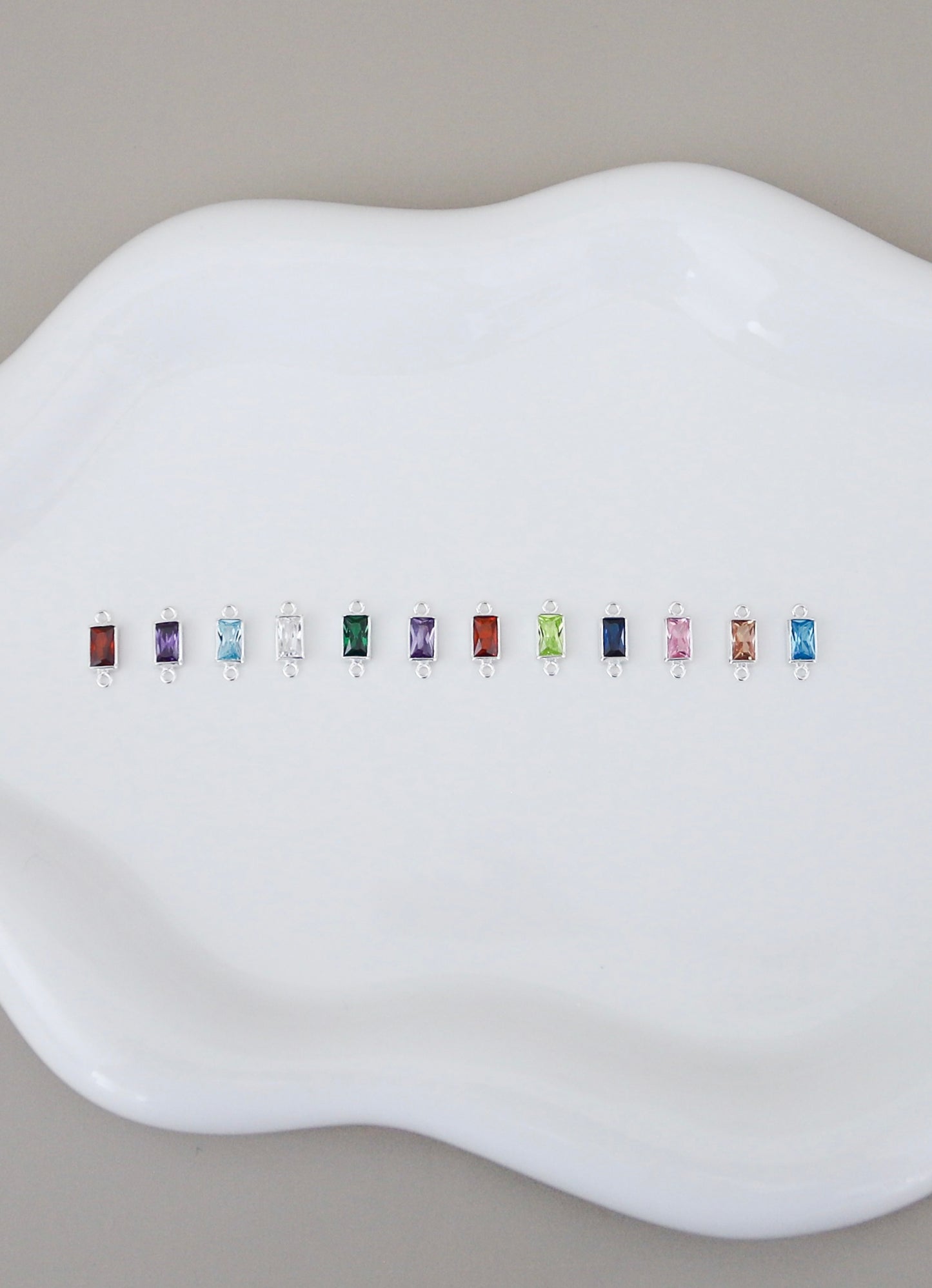 Rectangle Birthstone Connector