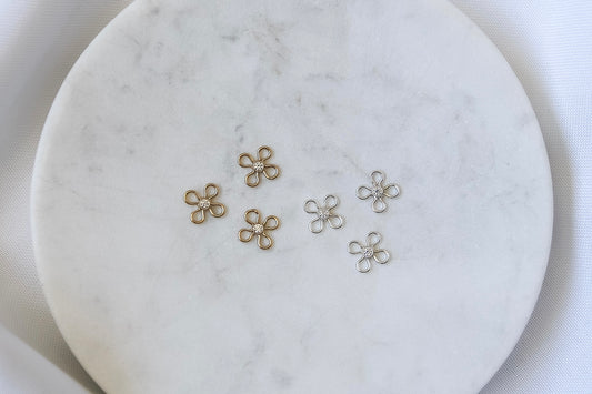 CZ Flower Connectors (Set of 5)