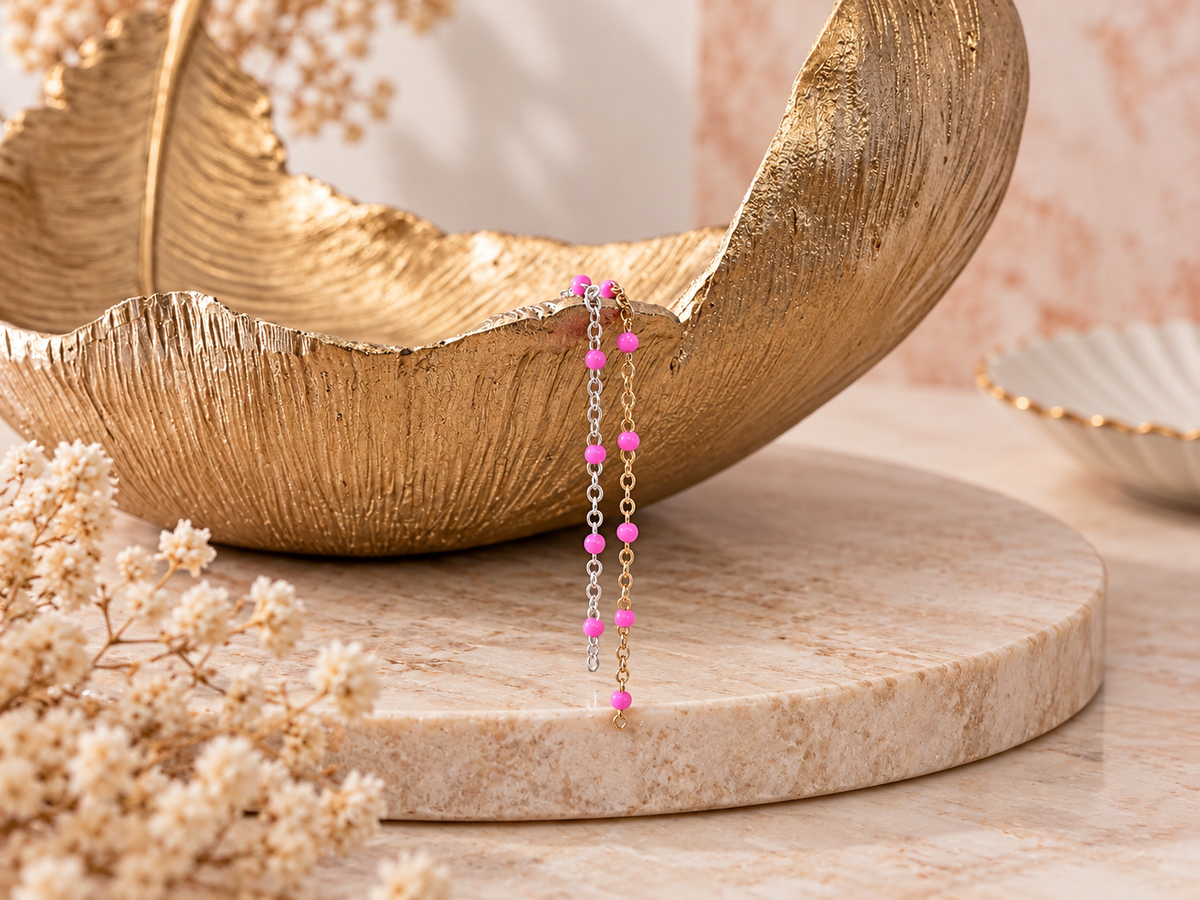 Pink US Enamel Satellite Chain