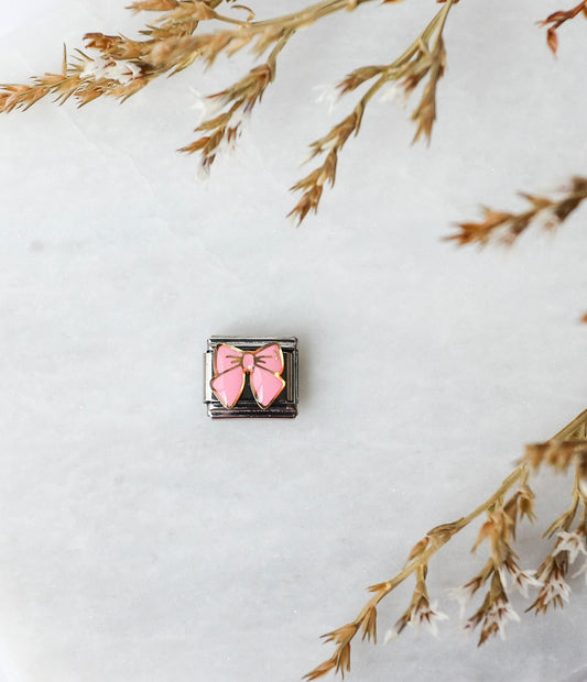 Italian Charm - Bow - Pink