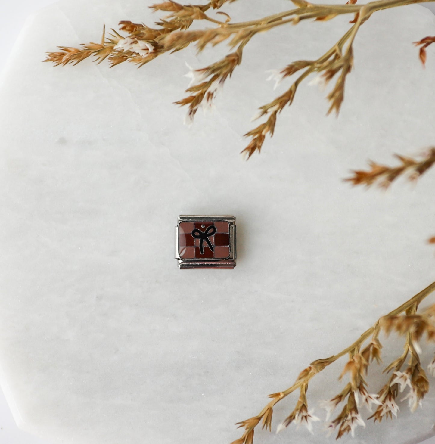 Italian Charm - Checkered - Bow