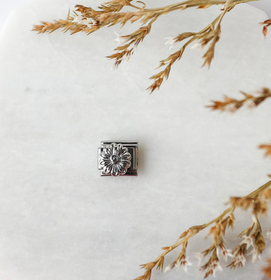 Italian Charm - Raised - Flower - Solid