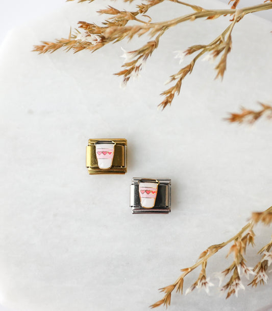 Italian Charm - Coffee Cup W/ Hearts