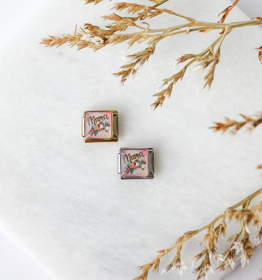 Italian Charm - Mama - Leopard  W/Flowers