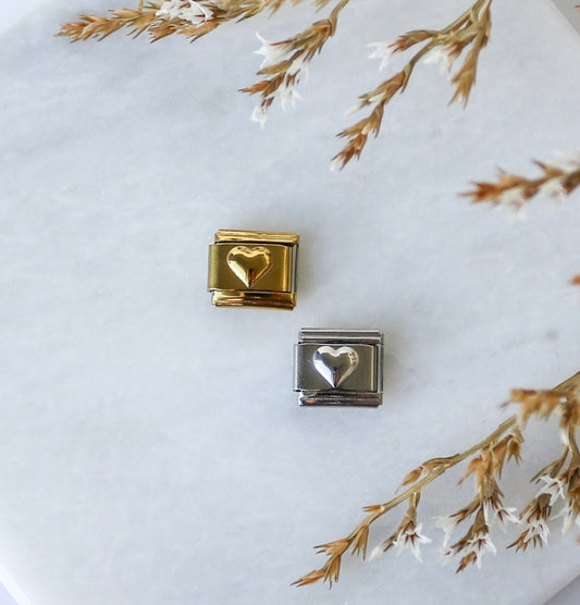 Italian Charm - Classic Raised Heart