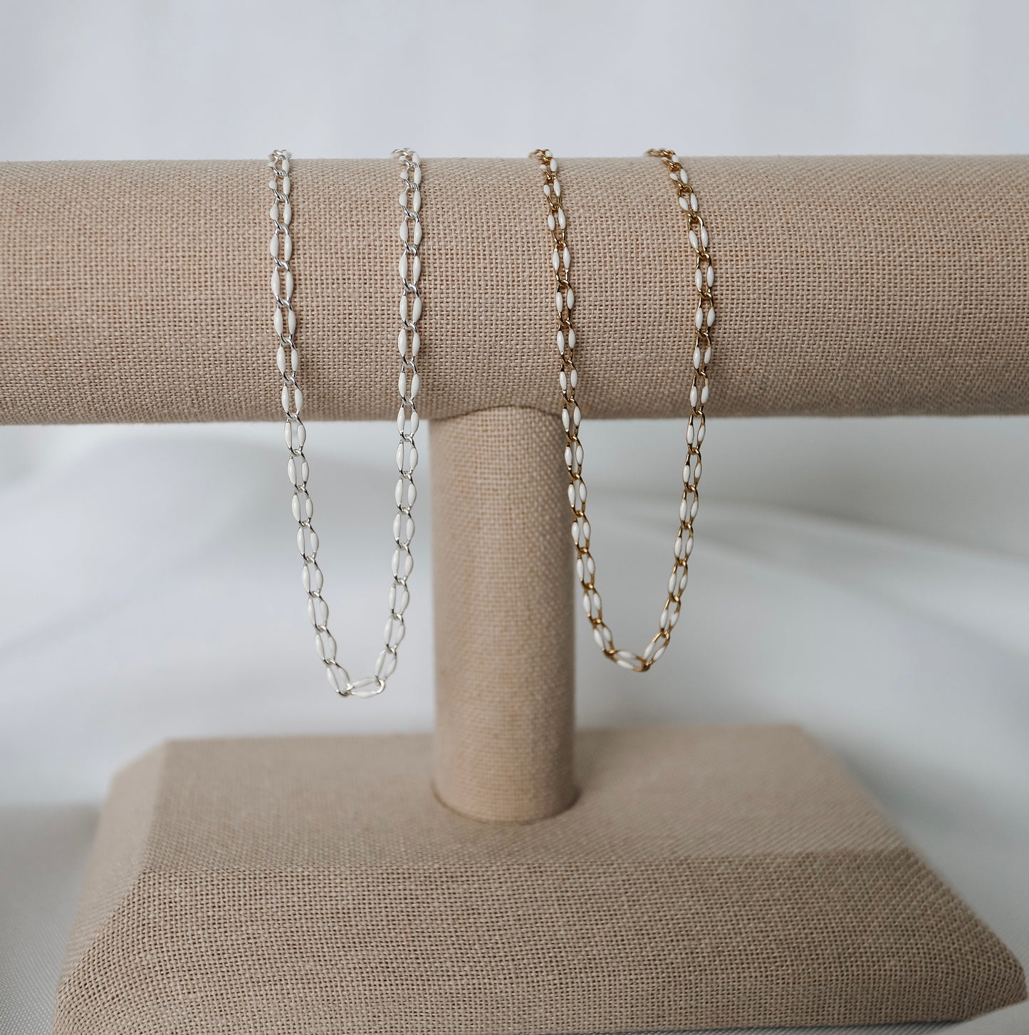 Plated Enamel Chain - White