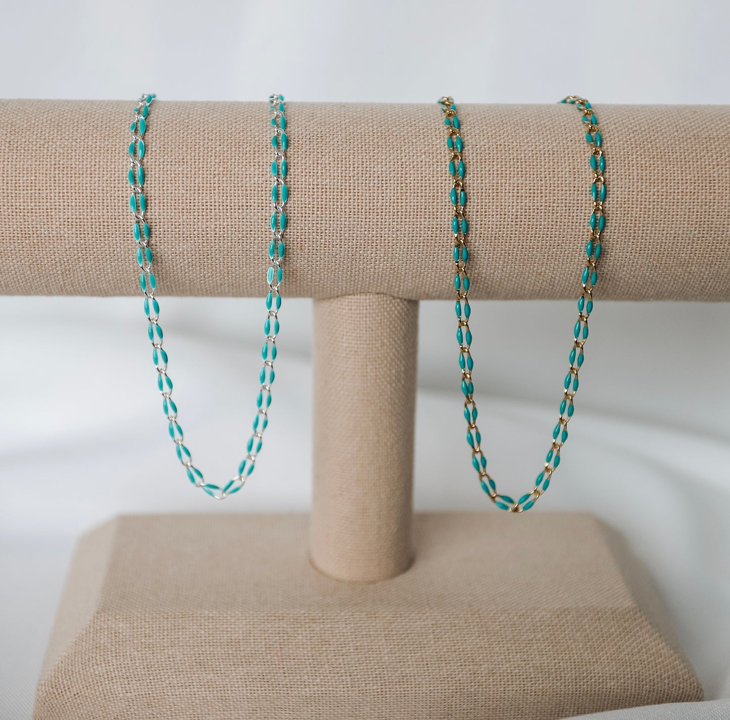 Plated Enamel Chain - Teal