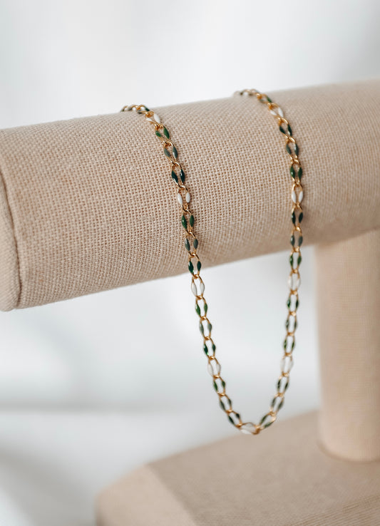 Plated Enamel Chain - Evergreen