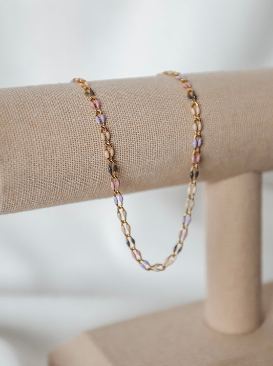 Plated Enamel Chain - Lilac Rain