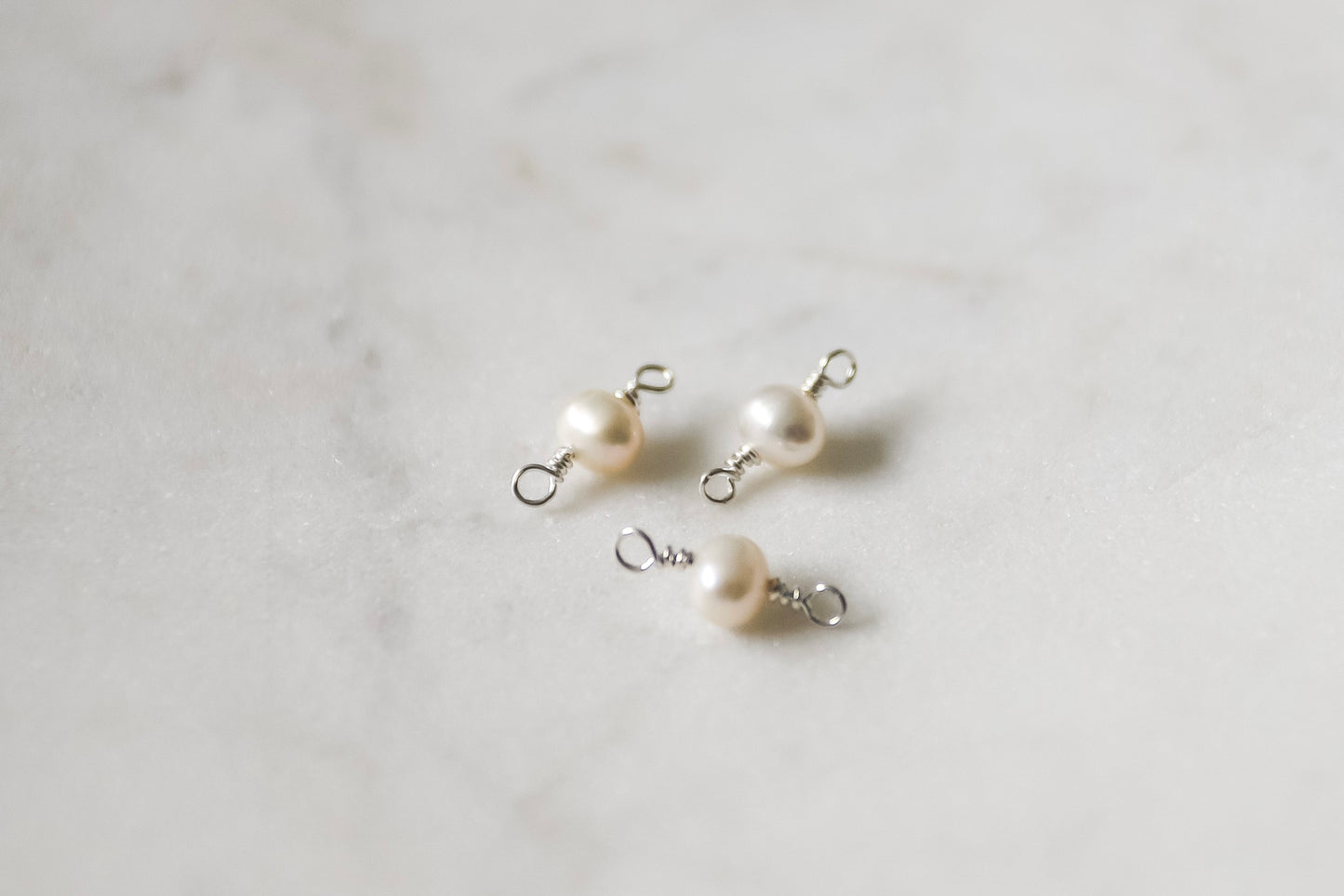 4mm Fresh Water Pearl Connectors (Set of 3)