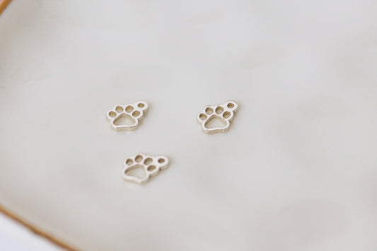 Tiny Paw Print Charms (Set of 3)