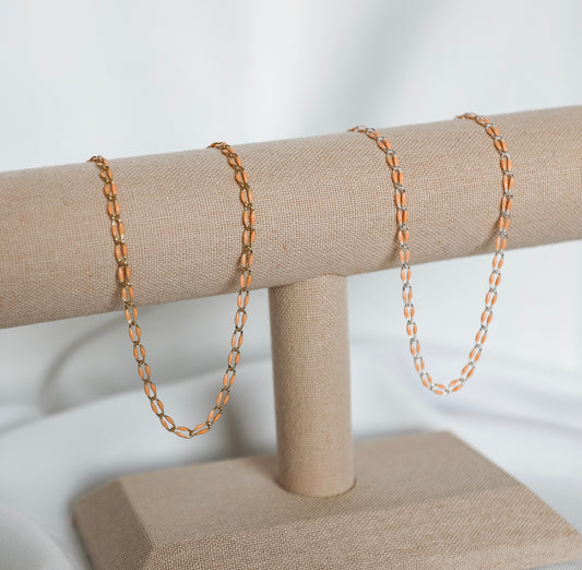 Plated Enamel Chain - Light Coral